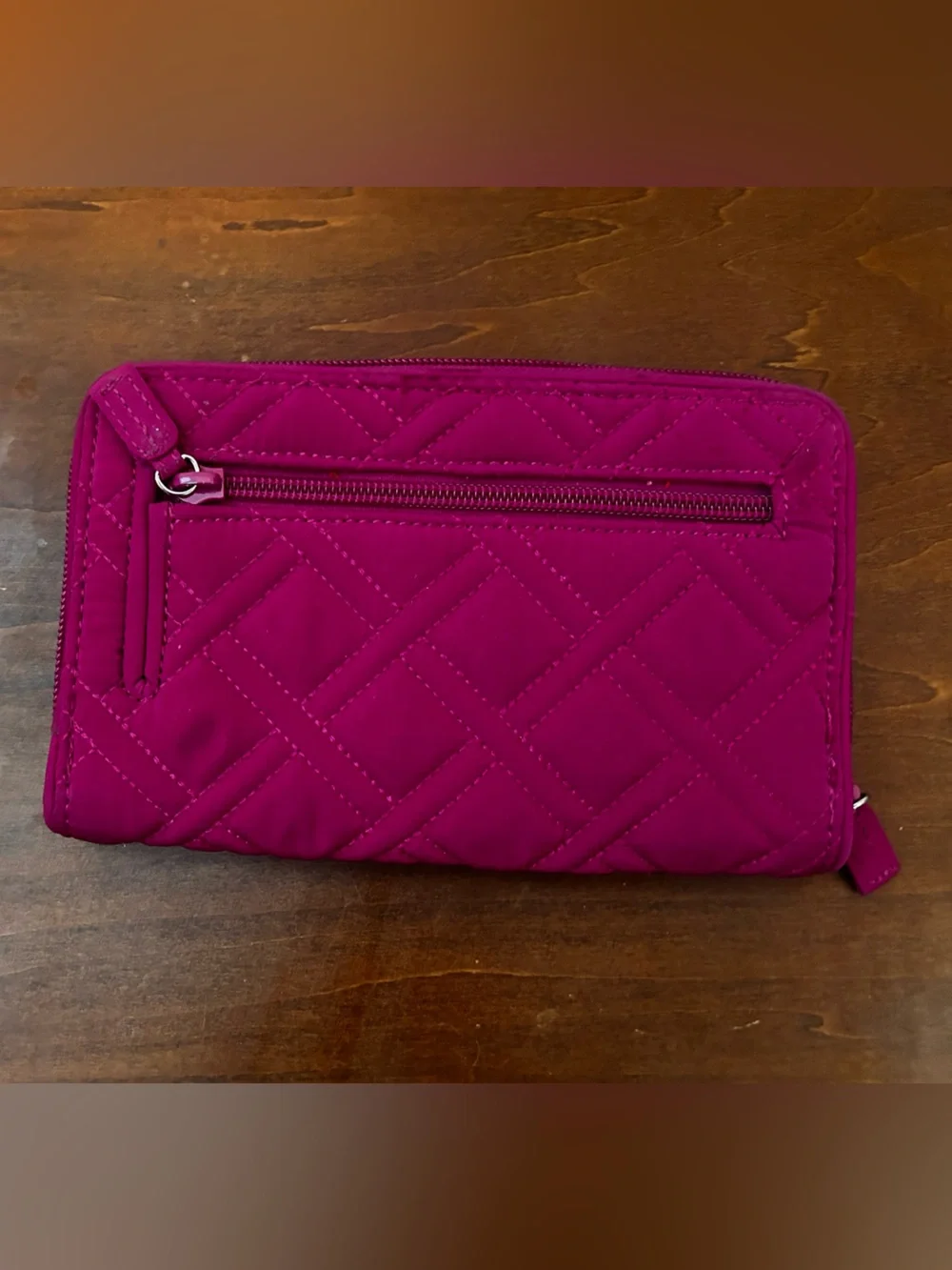 vera bradley Quilted Magenta Turn lock Zip-Around organizer Wallet